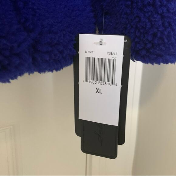 Sebby Teddy Faux Shearling Jacket in cobalt blue, size XL, NWT - Picture 6 of 8